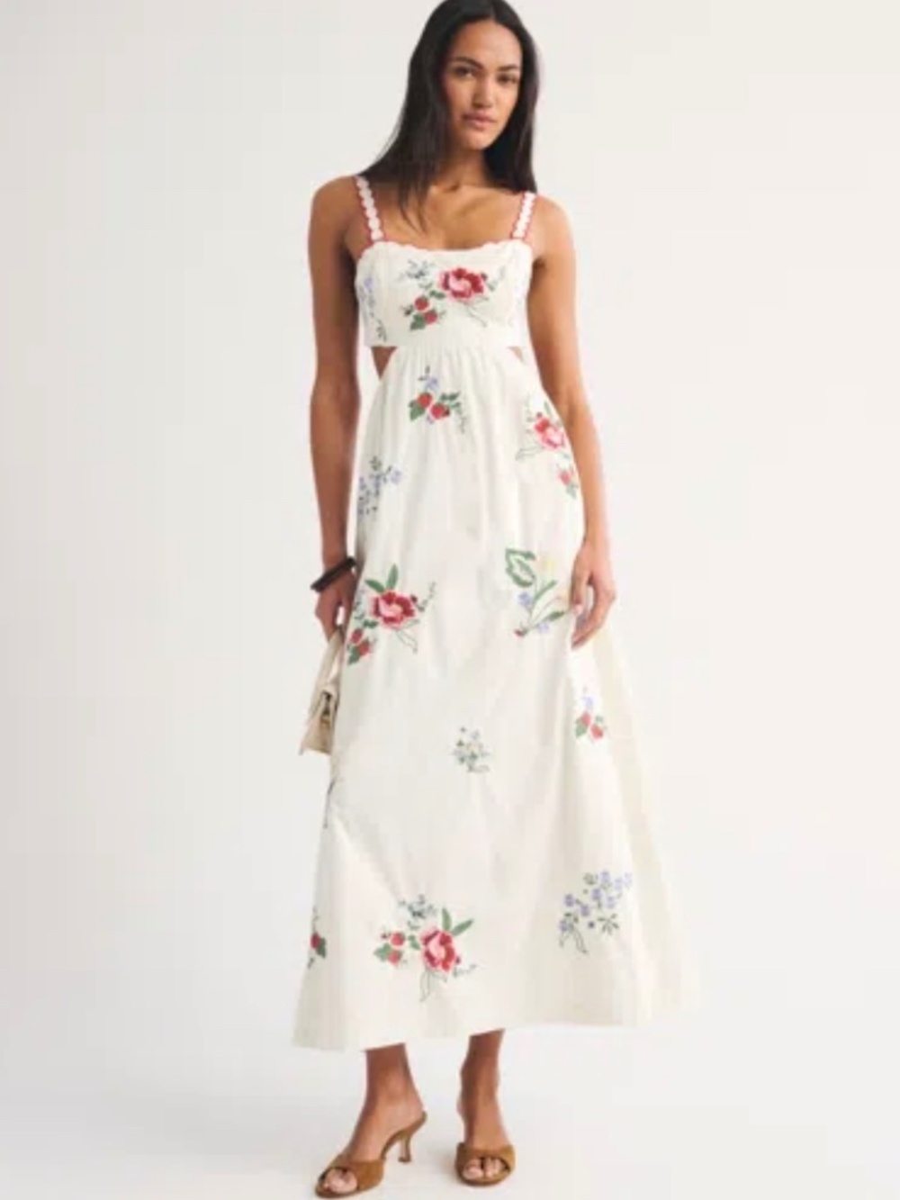 Abercrombie Bra-Free Embroidered Maxi Dress